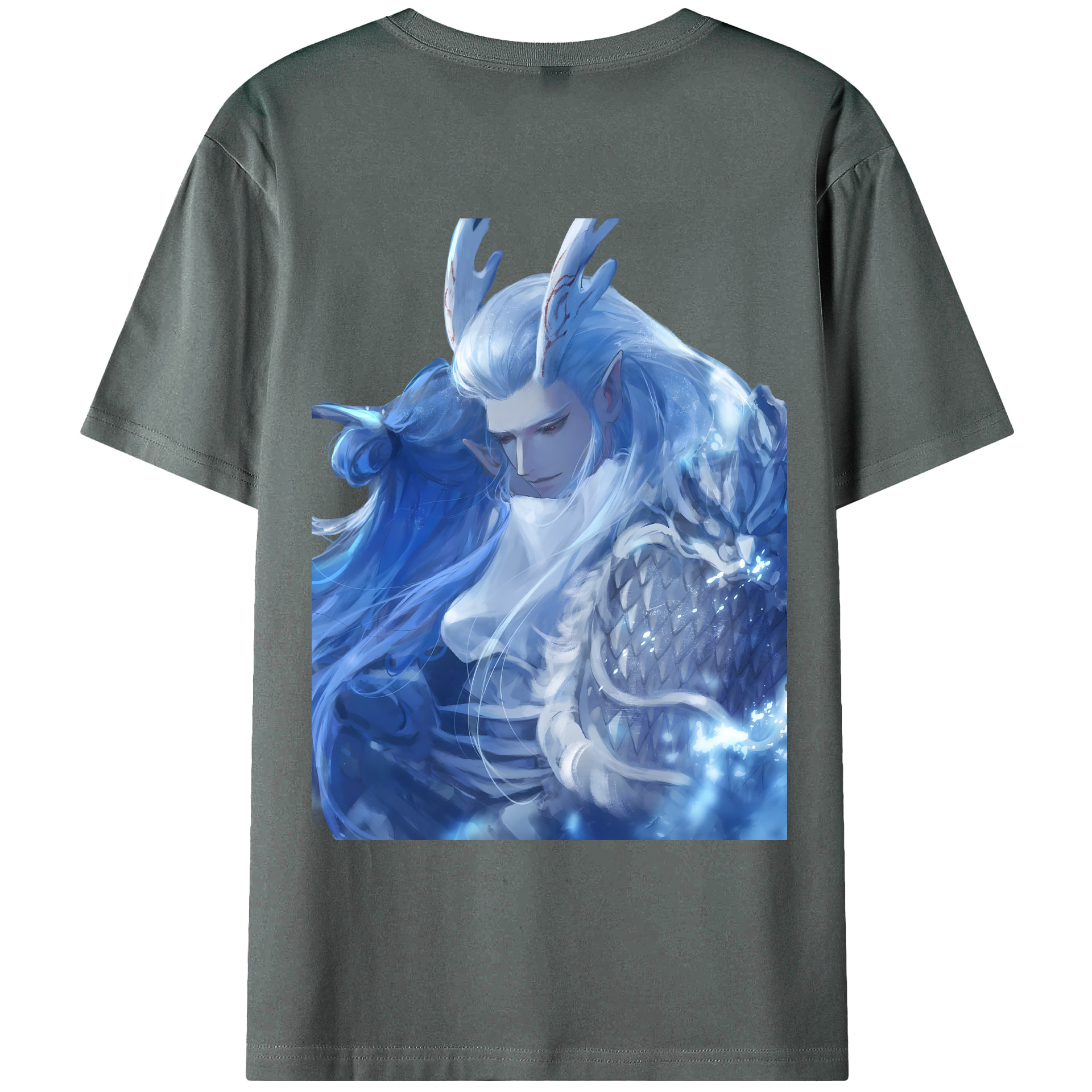 （画像用） Ne Zha 2 ナタ 魔童の大暴れ 綿100％ メンズ半袖Tシャツ（バックプリント） 通気性